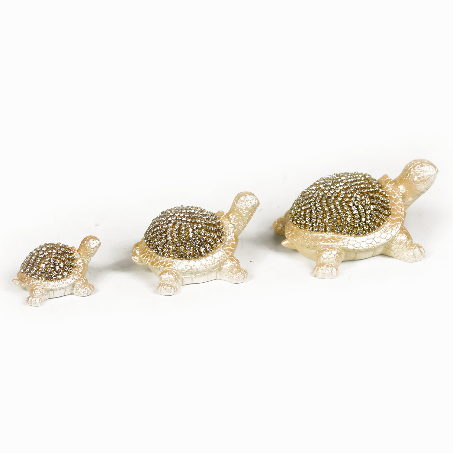 BRK-0200-G KAPLUMBAĞA BİBLO - 3 LÜ GÜMÜŞ