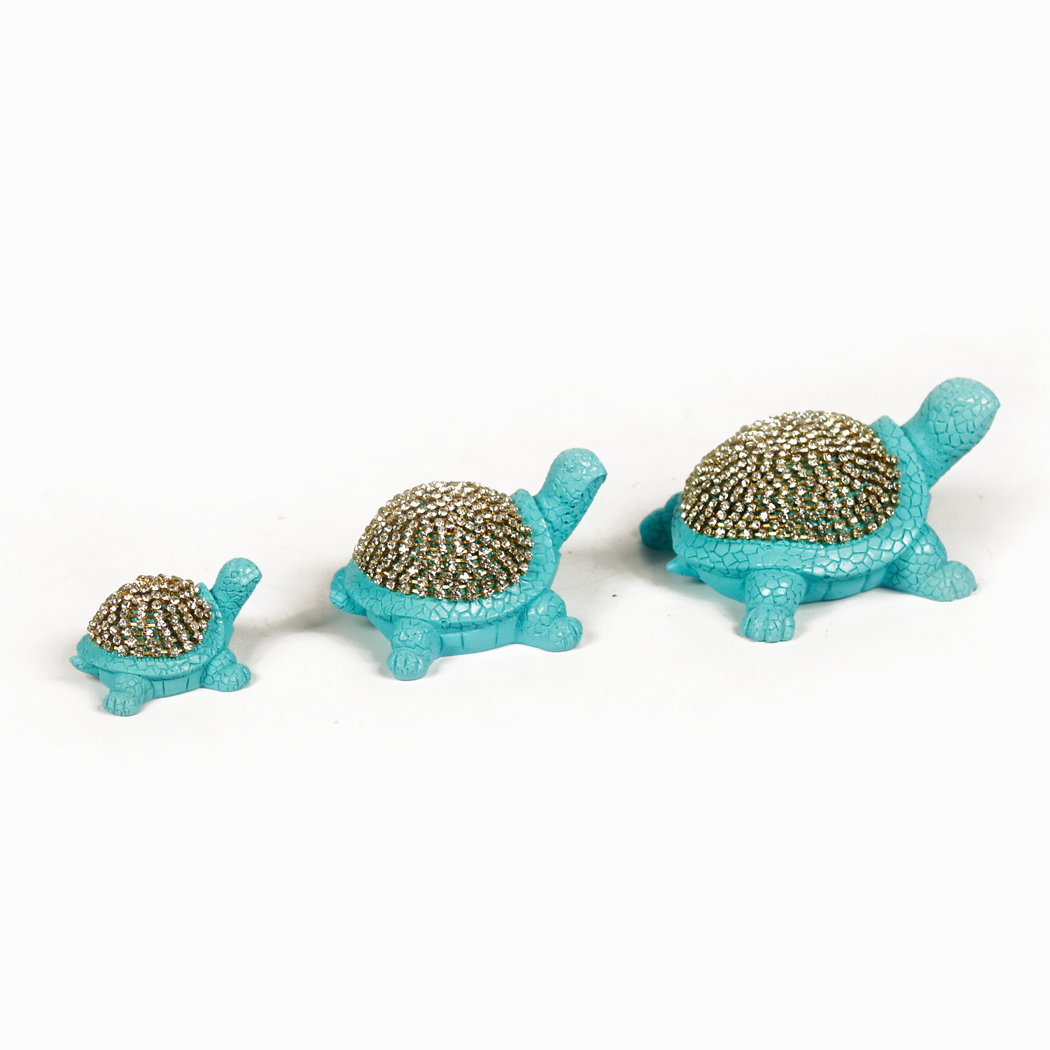 BRK-0200-G KAPLUMBAĞA BİBLO - 3 LÜ GÜMÜŞ
